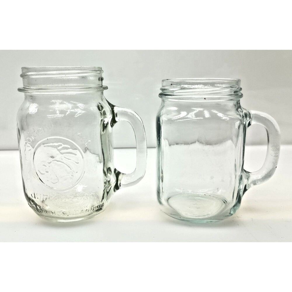 Golden Harvest 12 Ounce Mason Jar Drinking Mug & Embossed Fruit Ball Mason Jar